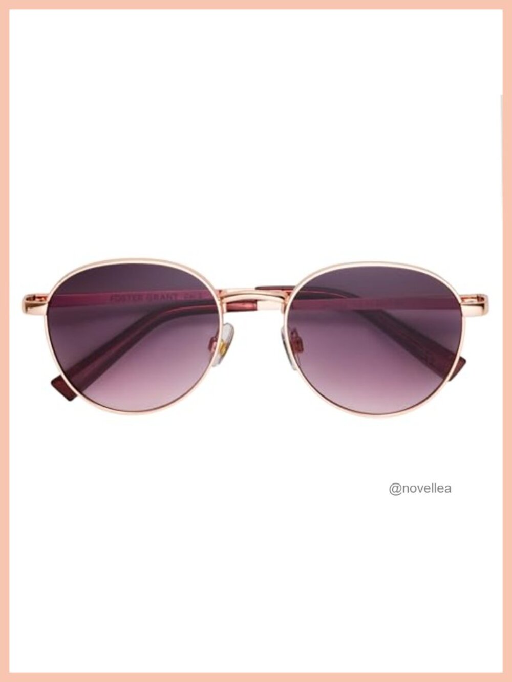 Women's Metal Frame Sunglasses Rose Tint UV Protection Round Full Rim